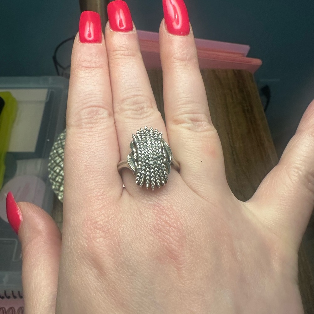 Elegant Sterling Silver Women's Cocktail Ring